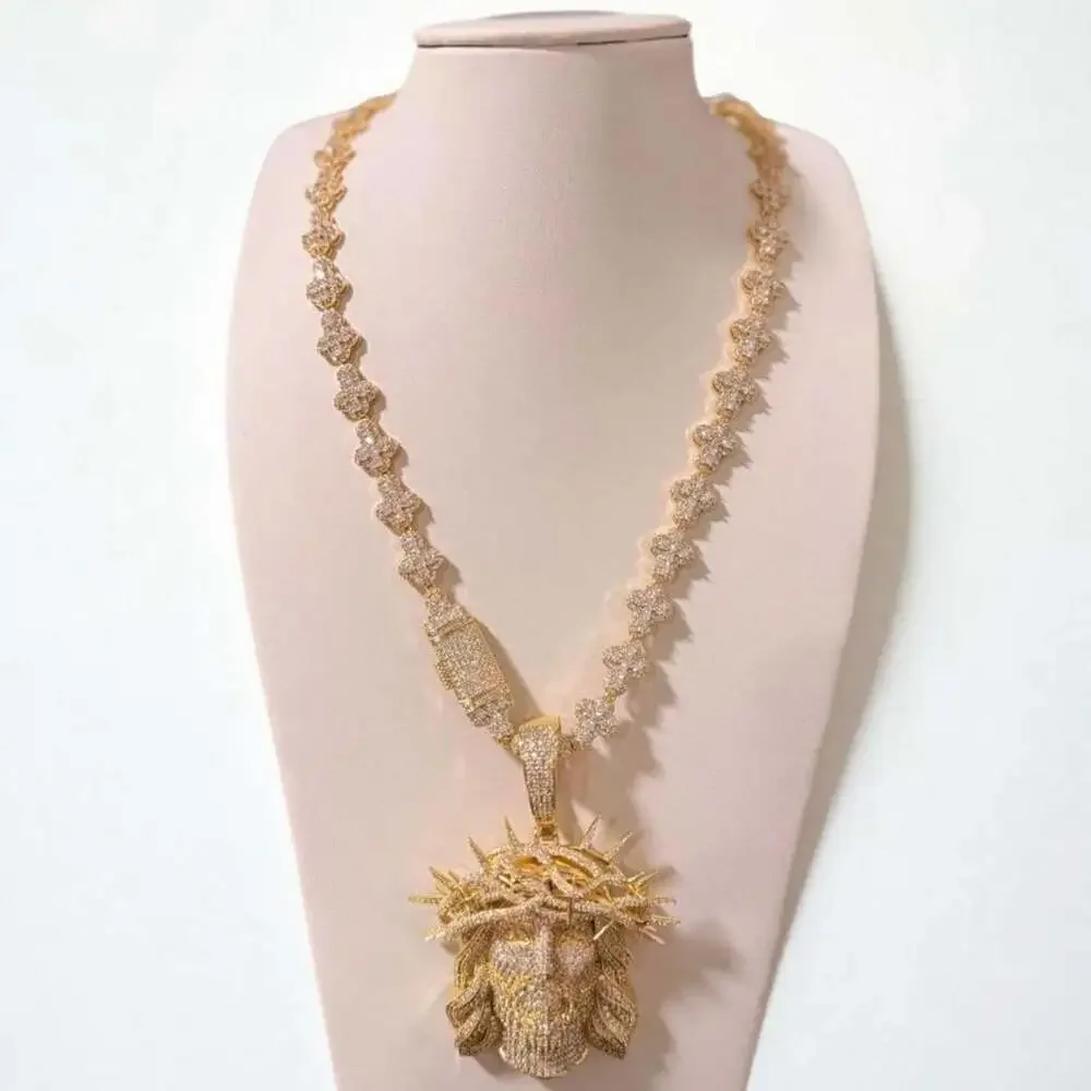 Iced Out Jesus Piece tennis cross necklace